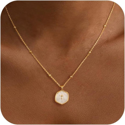 Minimalist Pavé Cross Pendant Necklace