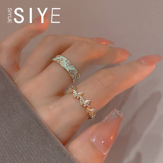 AURENA® ENAMEL BUTTERFLY ADJUSTABLE RING