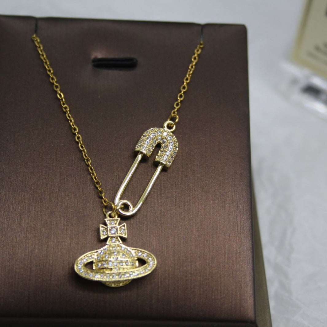 Celestial Orb Saturn Pendant Necklace