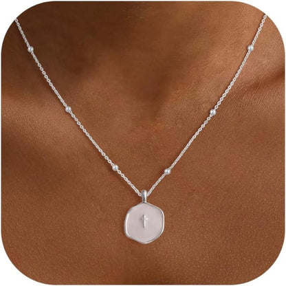 Minimalist Pavé Cross Pendant Necklace