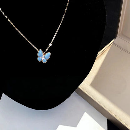 Azure Butterfly Crystal Necklace