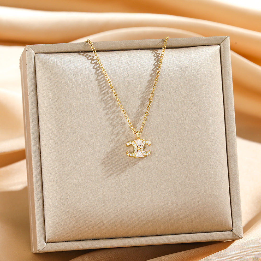 Pavé Arc de Triomphe Medallion Necklace