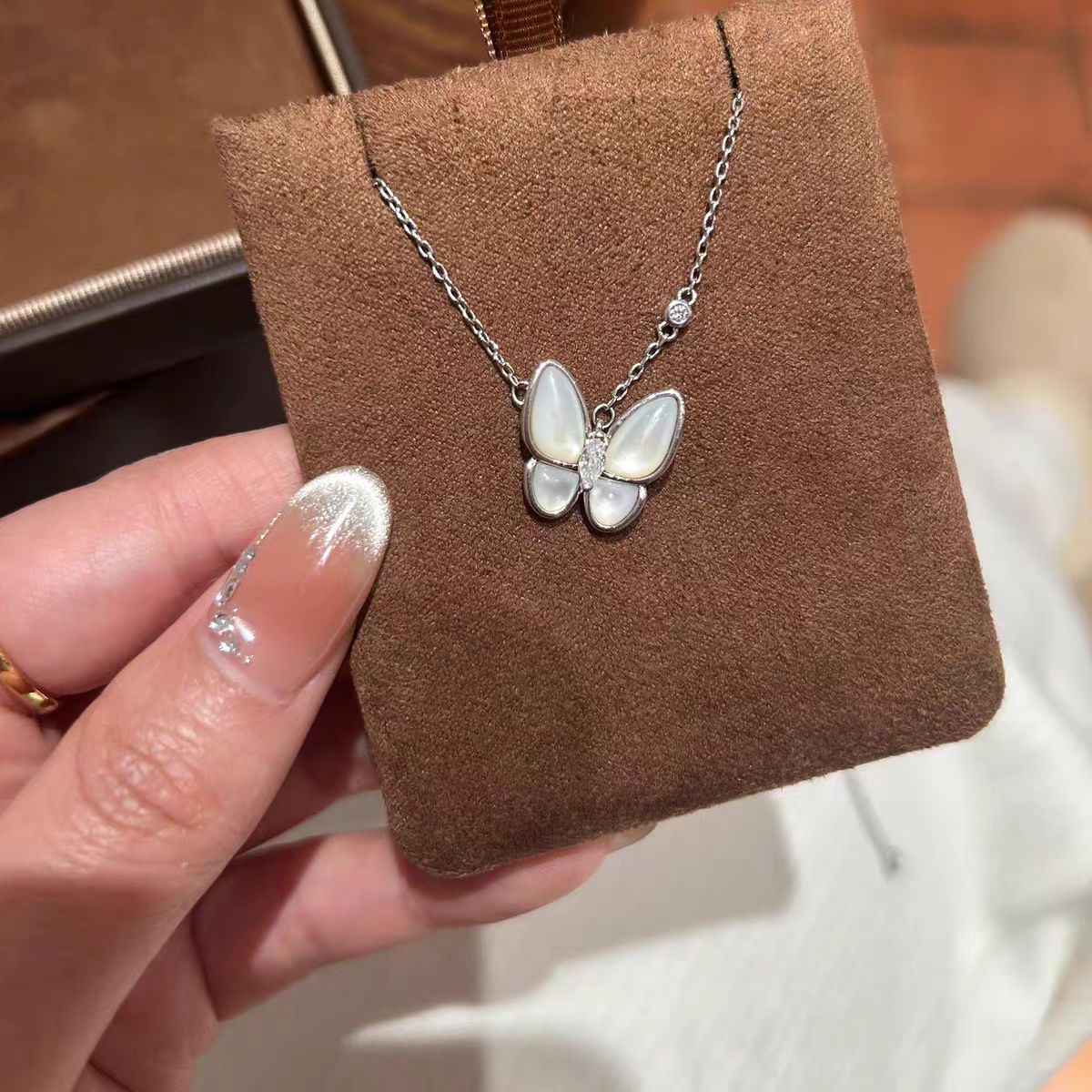 Iridescent Butterfly Shell Necklace