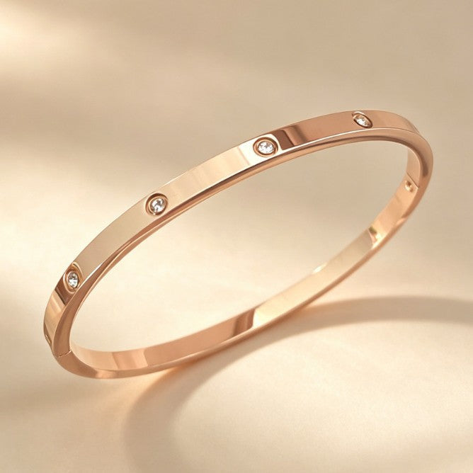 Ten-Gem Pavé Titanium Bangle