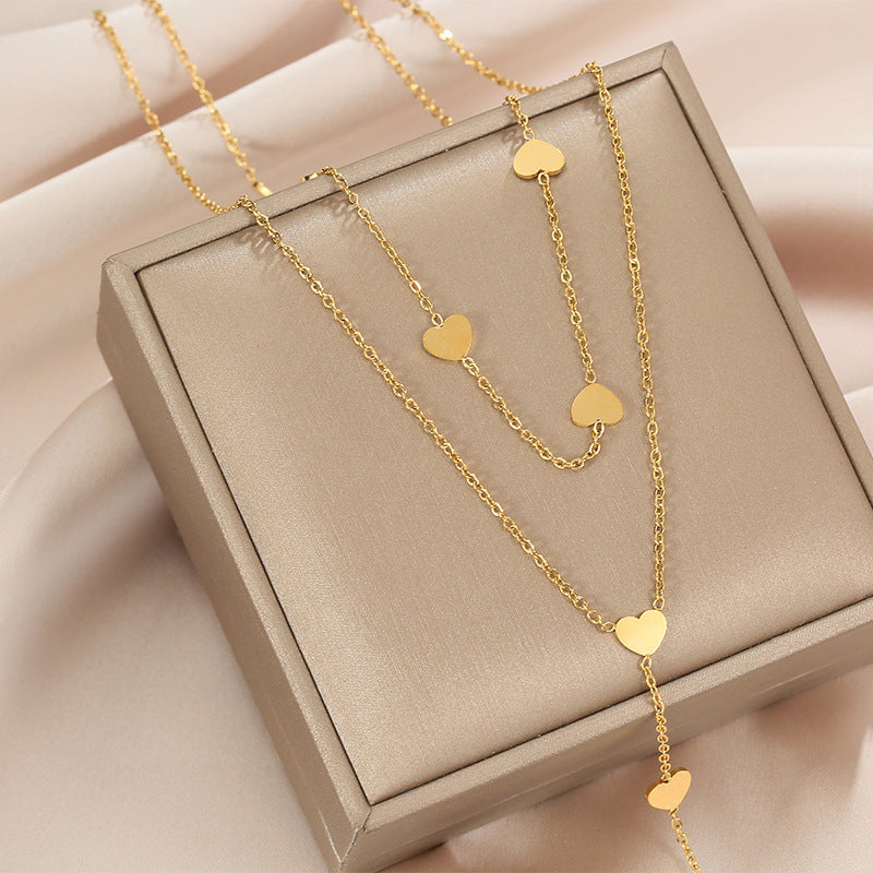 Layered Sunburst & Cross Pendant Necklace