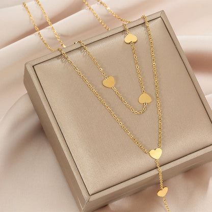 Layered Sunburst & Cross Pendant Necklace