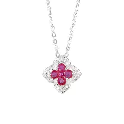 Crimson Clover Pavé Necklace