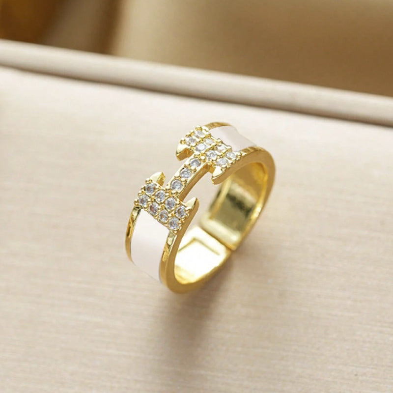 AURENA®  H PAVÉ ENAMEL RING