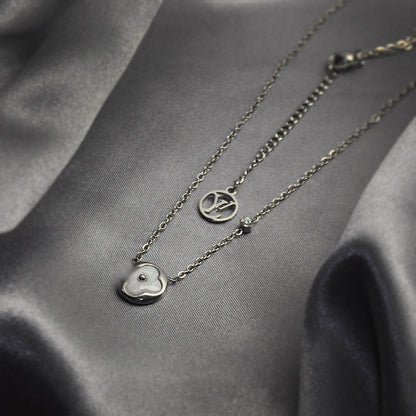 Domed Mother of Pearl Monogram Necklace