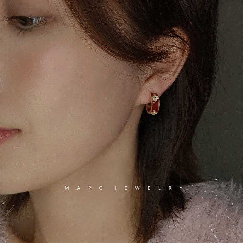 AURENA® ENAMEL CLOVER SIGNATURE EARRINGS