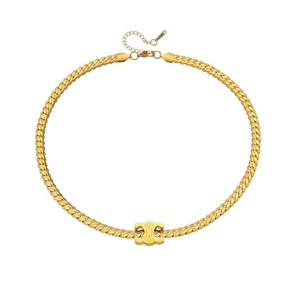 Sleek Snake Chain Collar Necklace