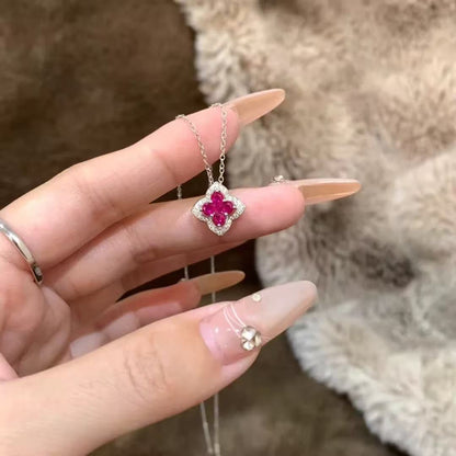 Crimson Clover Pavé Necklace