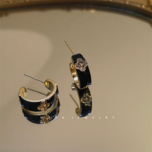 AURENA® ENAMEL CLOVER SIGNATURE EARRINGS