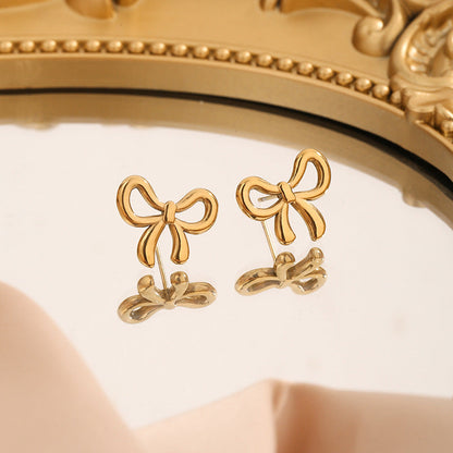 18K Gold Plated Ribbon Bow Necklace