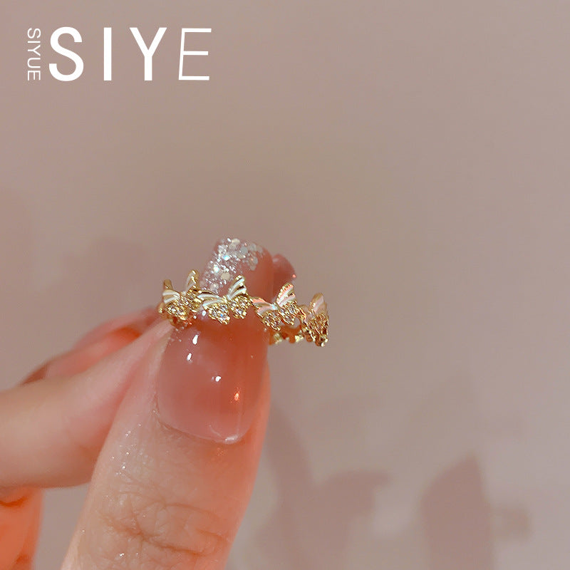 AURENA® ENAMEL BUTTERFLY ADJUSTABLE RING