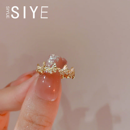 AURENA® ENAMEL BUTTERFLY ADJUSTABLE RING