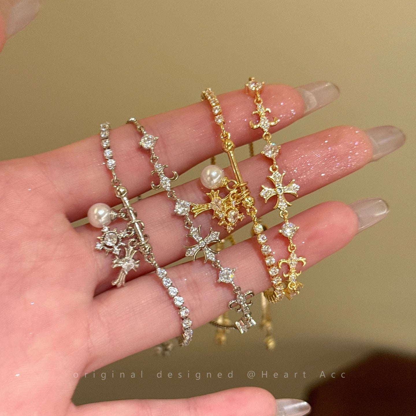 Pavé Cross Slider Bracelet