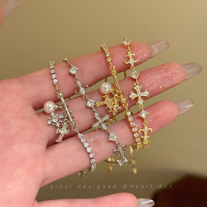 Pavé Cross Slider Bracelet