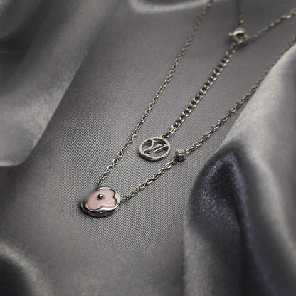 Domed Mother of Pearl Monogram Necklace