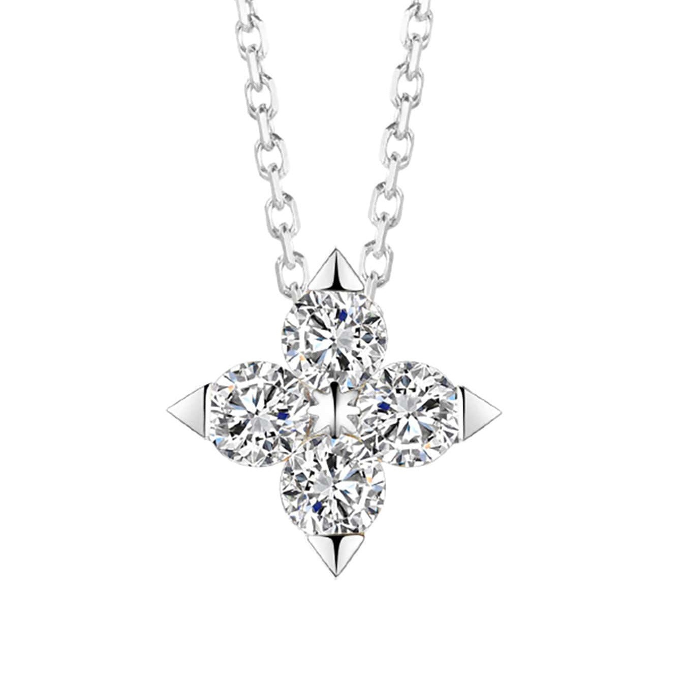 Minimalist Japanese Pavé Clover Necklace