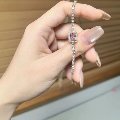 Blush Pink Crystal Drawstring Bracelet