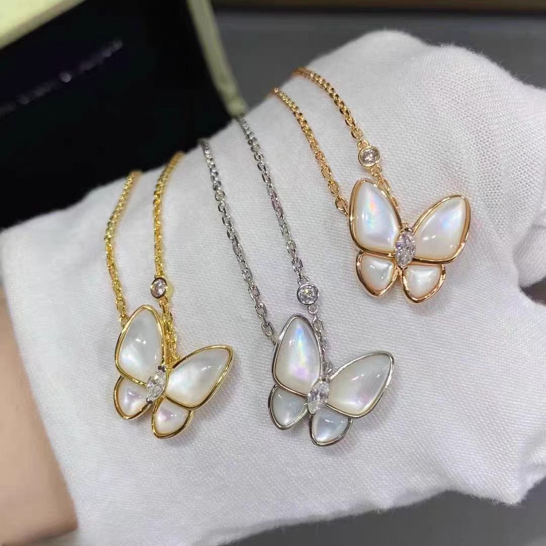 Iridescent Butterfly Shell Necklace