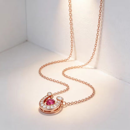 Pavé Horseshoe Charm Necklace