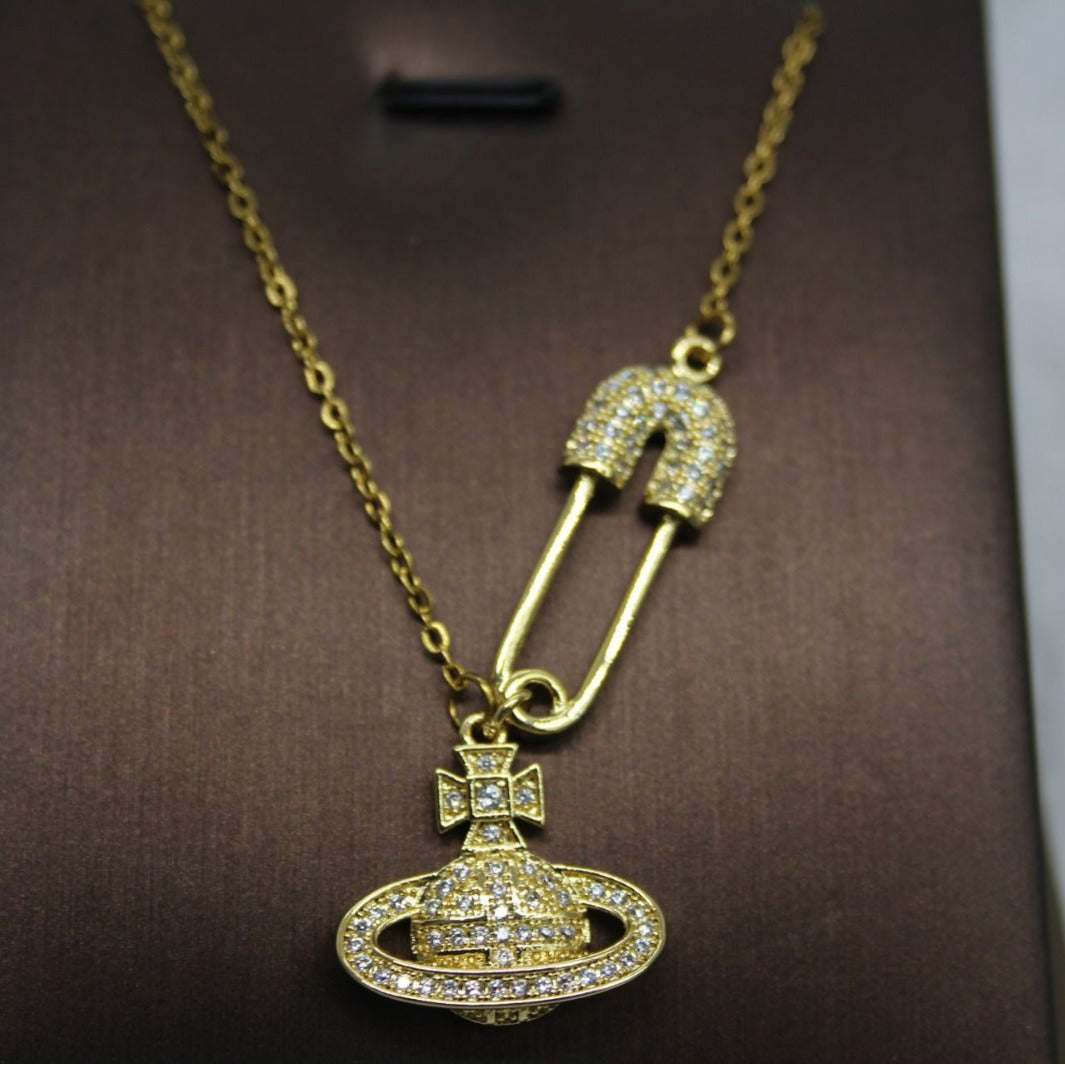 Celestial Orb Saturn Pendant Necklace