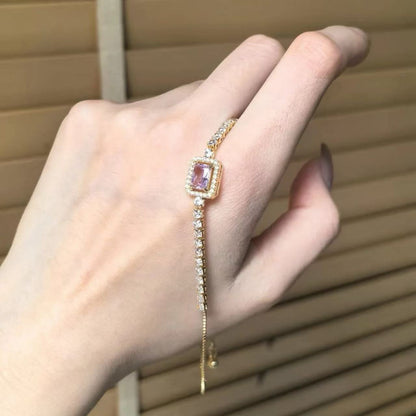 Blush Pink Crystal Drawstring Bracelet