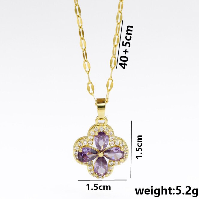 Clover Sparkle Pendant Necklace