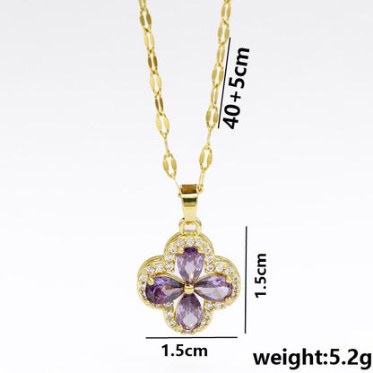 Clover Sparkle Pendant Necklace