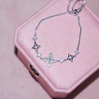 Pavé Clover Slider Bracelet (Silver)