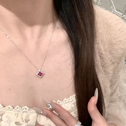 Crimson Clover Pavé Necklace