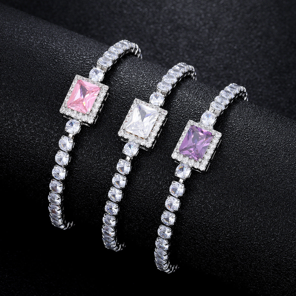 Geometric Emerald-Cut Tennis Bracelet