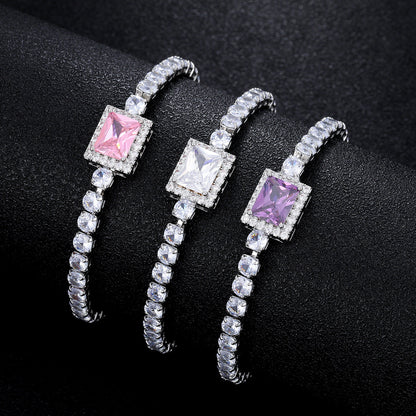 Geometric Emerald-Cut Tennis Bracelet