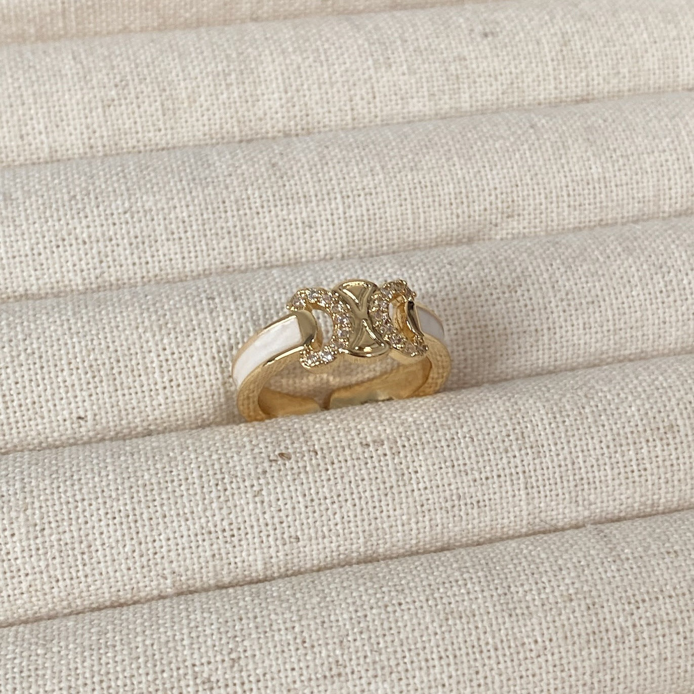 Vintage Enamel Triomphe Open Ring