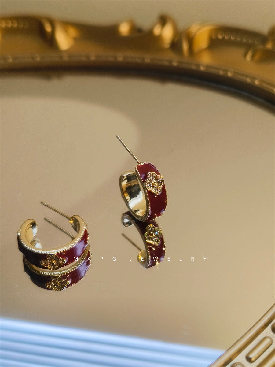 AURENA® ENAMEL CLOVER SIGNATURE EARRINGS