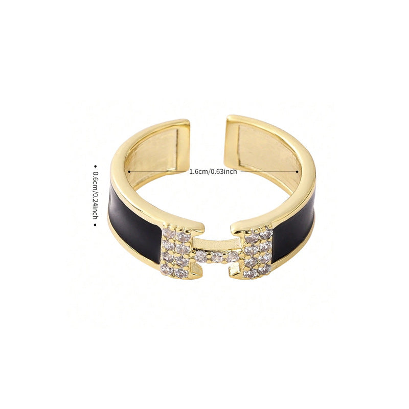 AURENA®  H PAVÉ ENAMEL RING