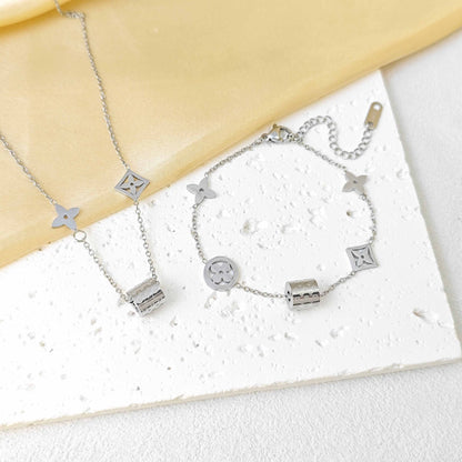Chic Tarnish-Free Monogram Lucky Clover Choker