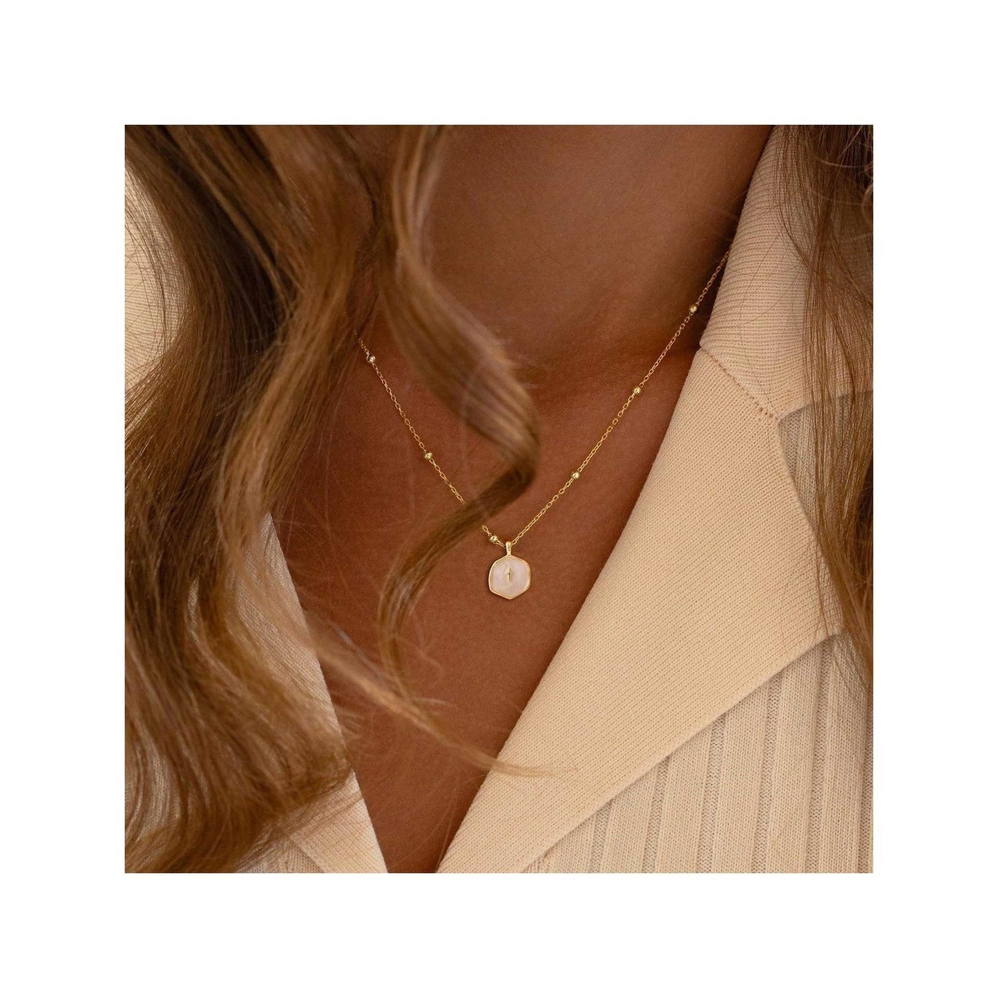 Minimalist Pavé Cross Pendant Necklace