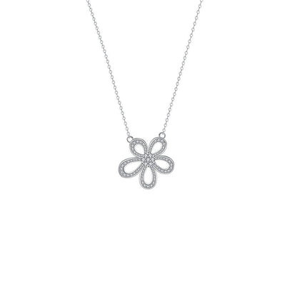 S925 Sunflower Halo Pendant Necklace