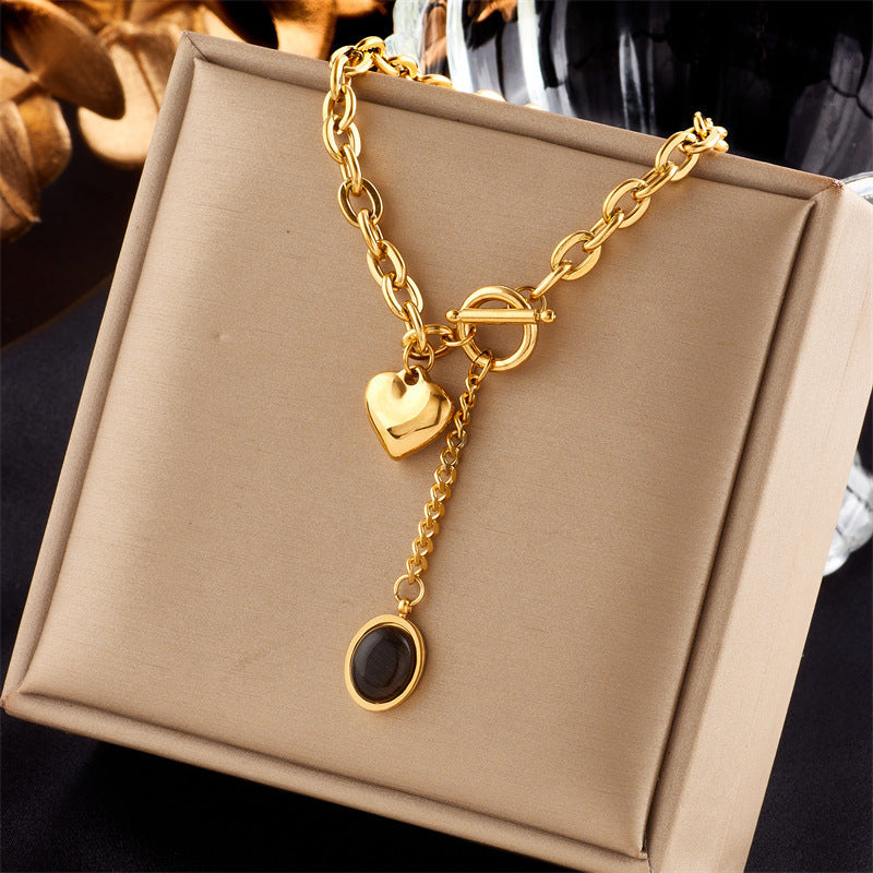 Layered Sunburst & Cross Pendant Necklace