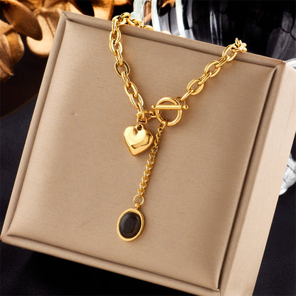 Layered Sunburst & Cross Pendant Necklace