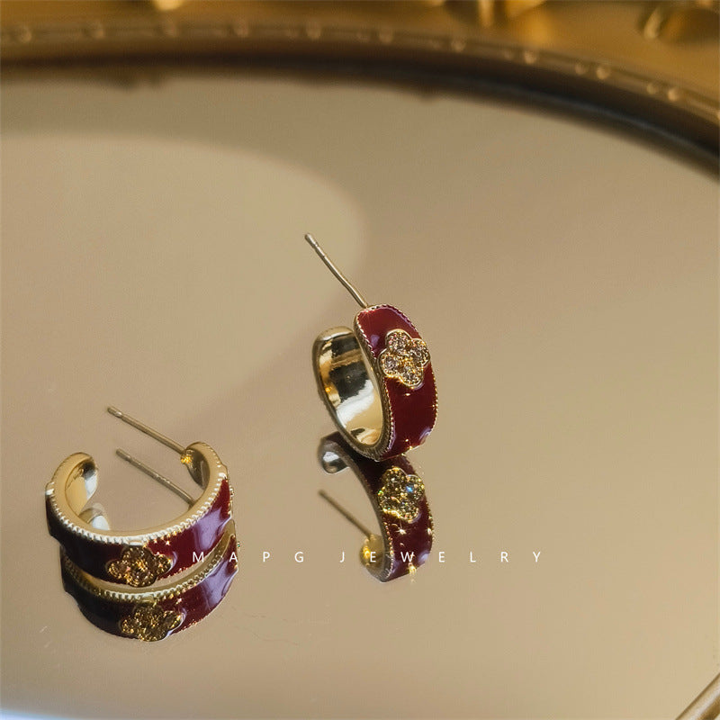 AURENA® ENAMEL CLOVER SIGNATURE EARRINGS