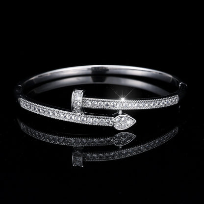 18K Gold Plated Nail Motif Bangle