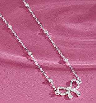 18K Gold Plated Ribbon Bow Necklace