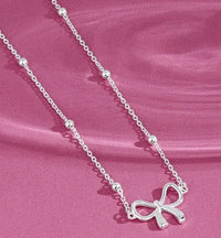 Bow Necklace / Silver