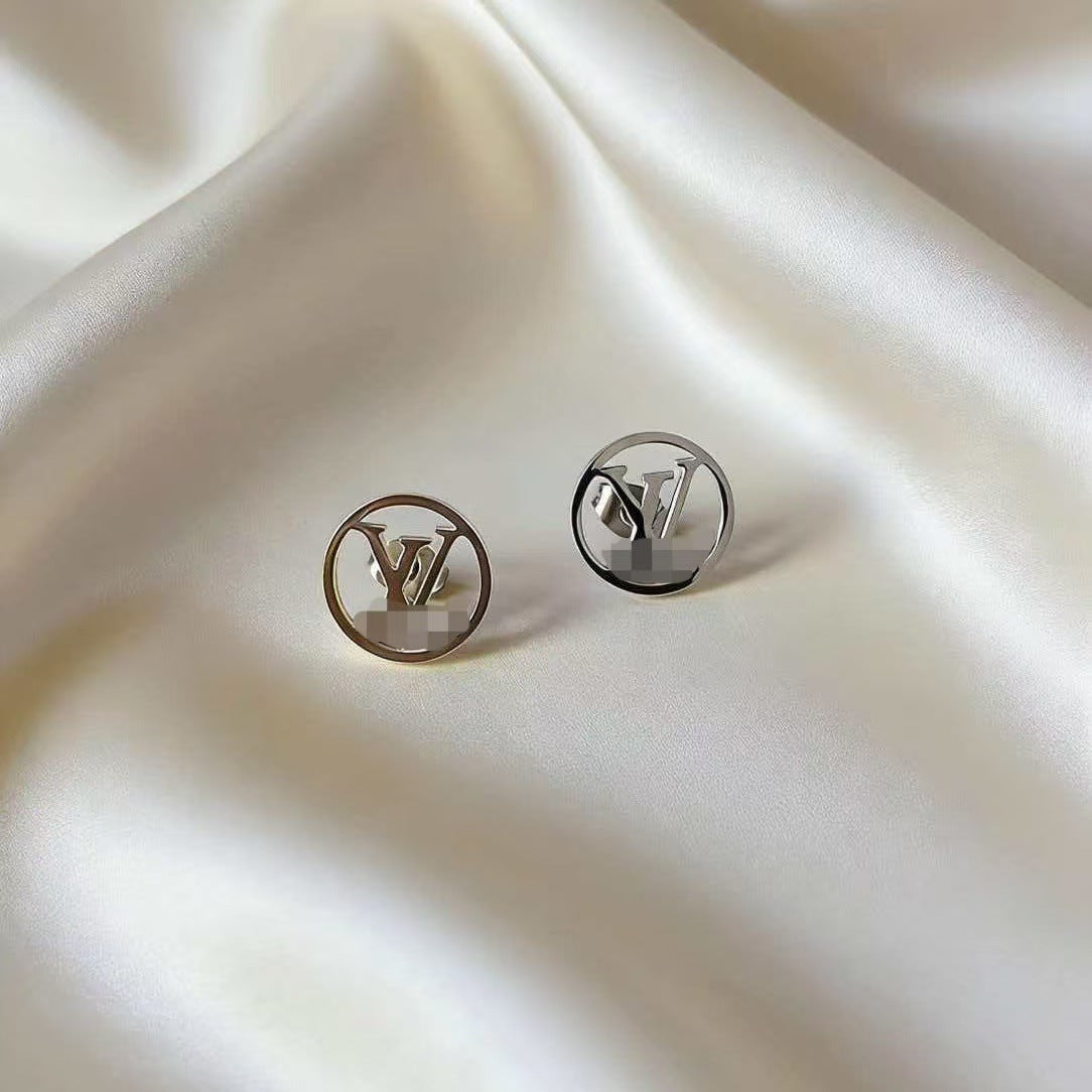 Luxury Monogram Gold Hoop Earrings