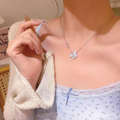 Azure Butterfly Crystal Necklace