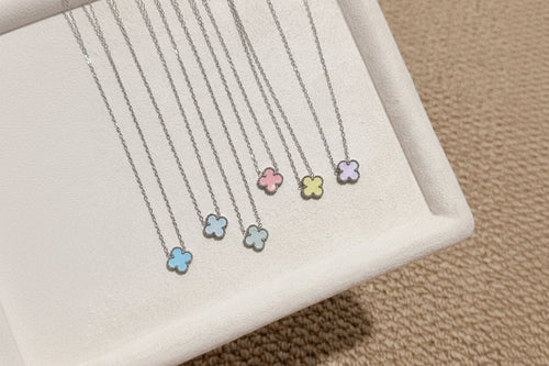Pastel Macaron Clover Necklace